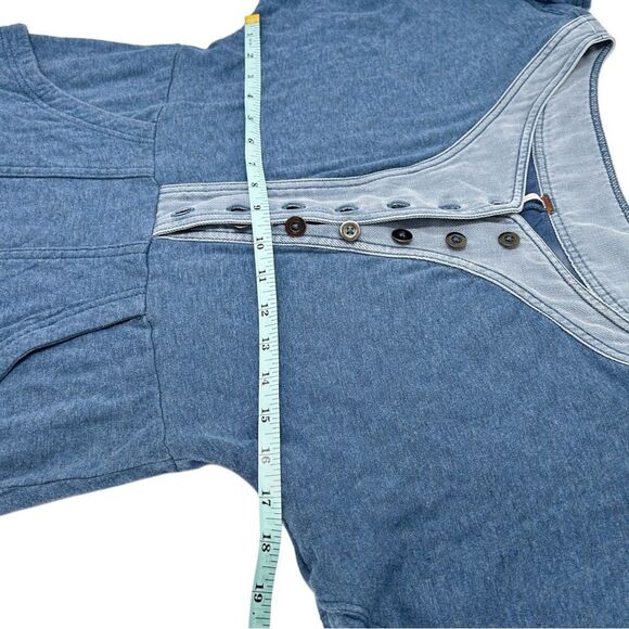 Free People Seeking Heart Mini Dress Soft Ocean Blue Button Up Dress Size Small - Picture 7 of 16